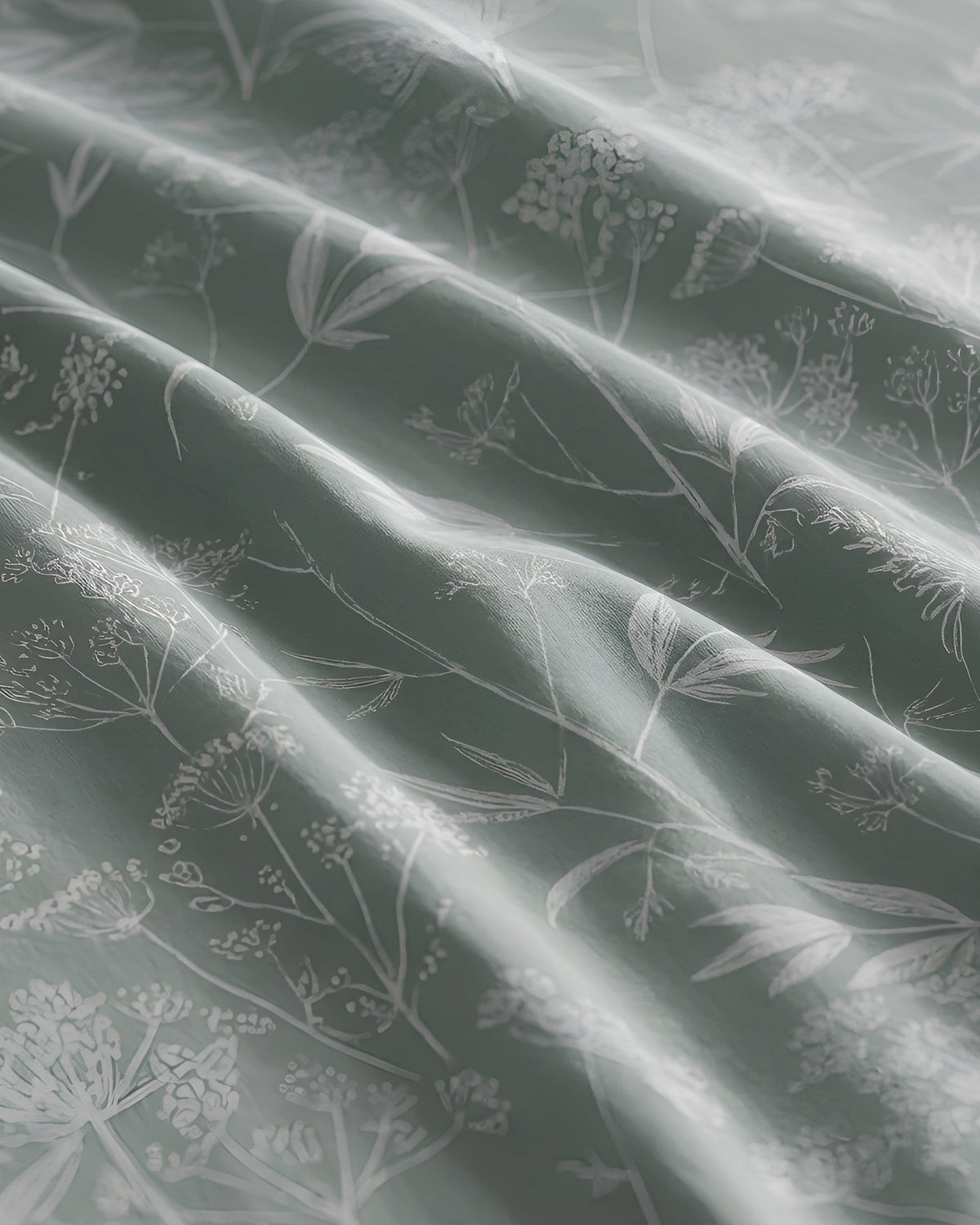 Silver 100% Cotton Printed Bedsheet (Double Bed) | Alba Collection