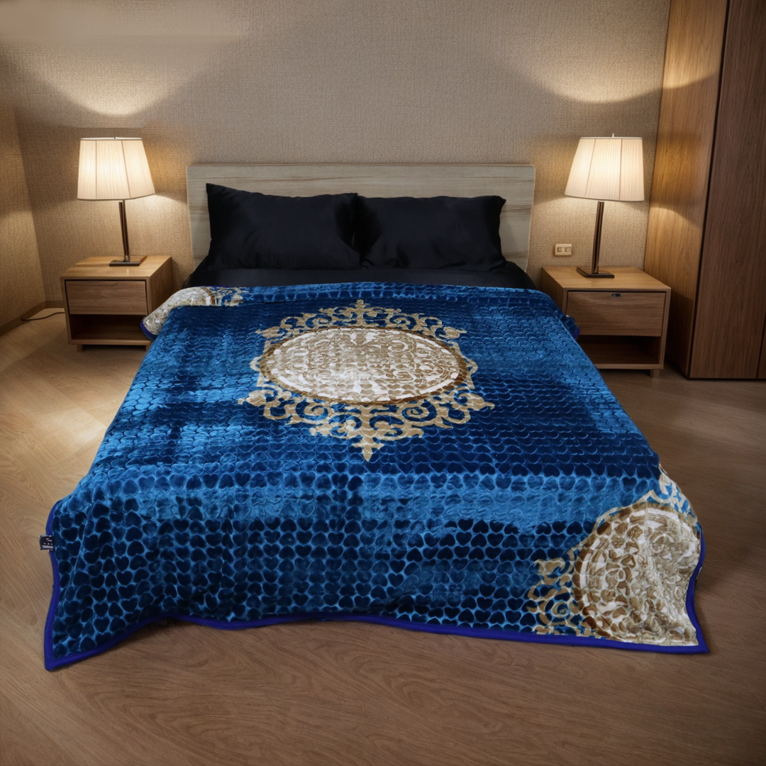 Artistic 4.5KG 2-Ply Double Bed Blanket - Sapphire