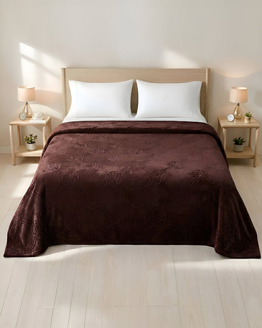 Mansion AC Flannel Blanket - Brown