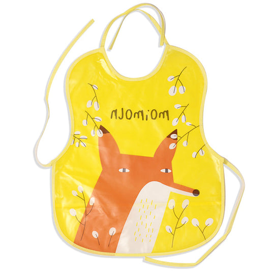Plastic Baby Bib - Mom's Hug- Yellow