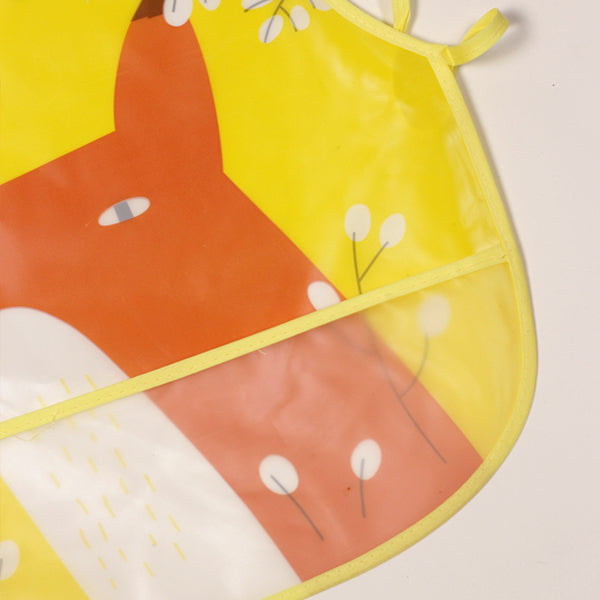 Plastic Baby Bib - Mom's Hug- Yellow