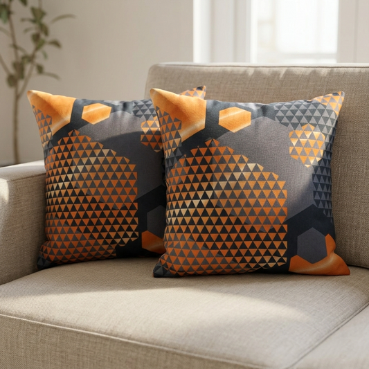 Printed Filled Cushions - Carbon Comb