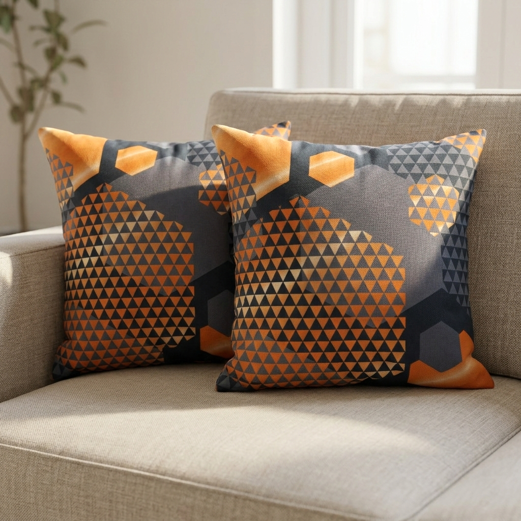 Pack of Printed Cushion Covers-Carbon Comb