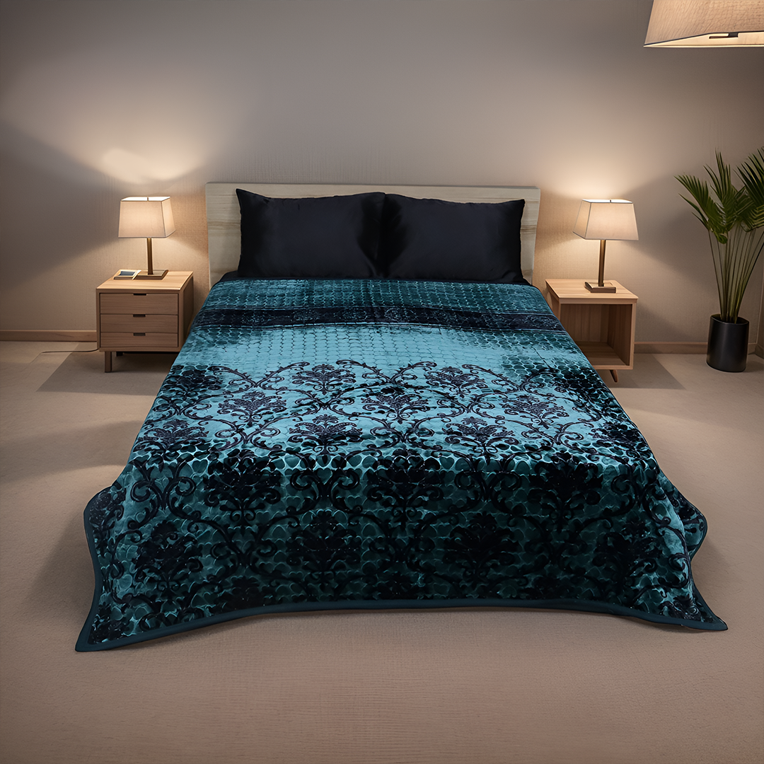 Artistic 4.5KG 2-Ply Double Bed Blanket - Emerald