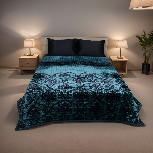 Artistic 4.5KG 2-Ply Double Bed Blanket - Emerald