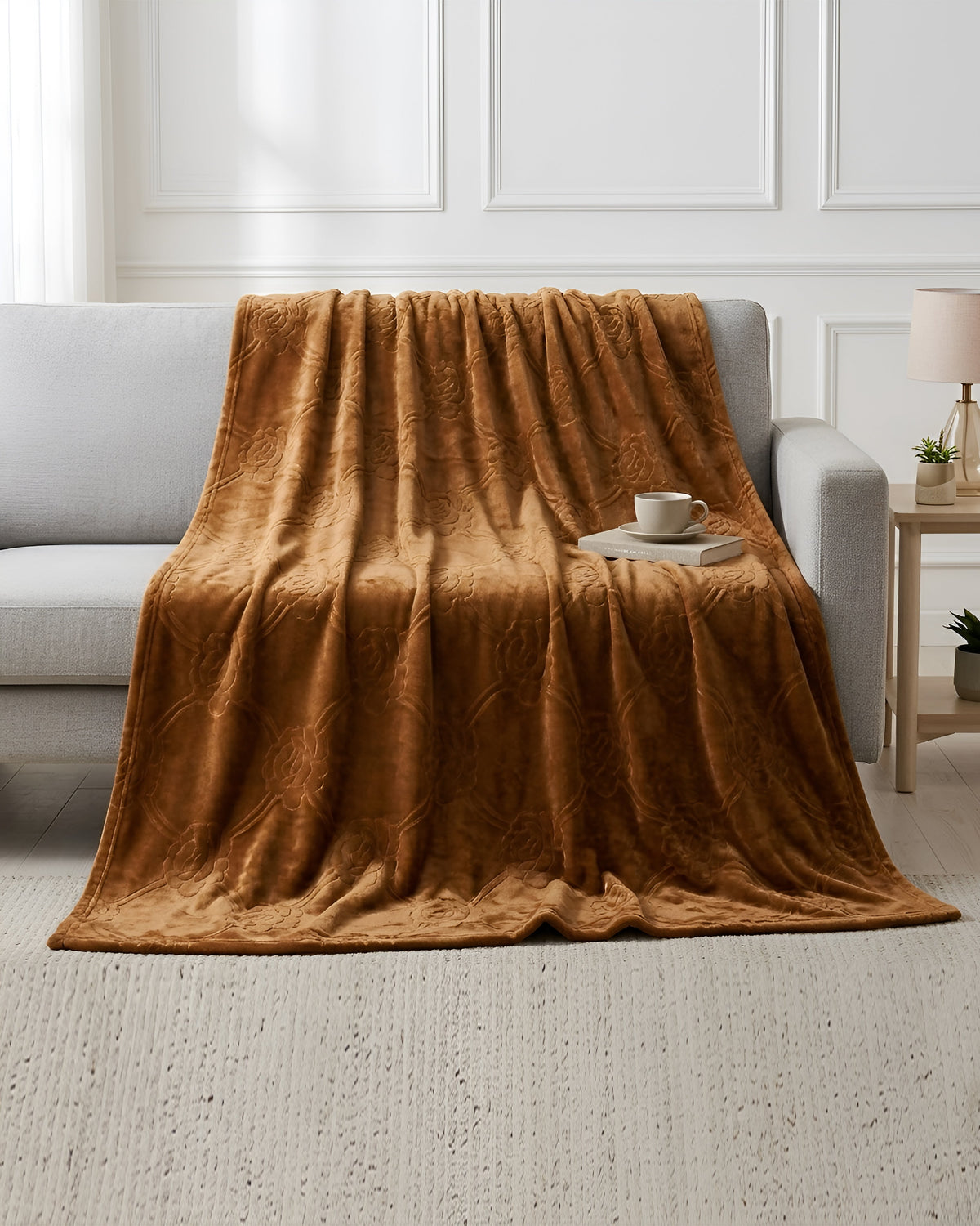 Mansion AC Flannel Blanket - Golden