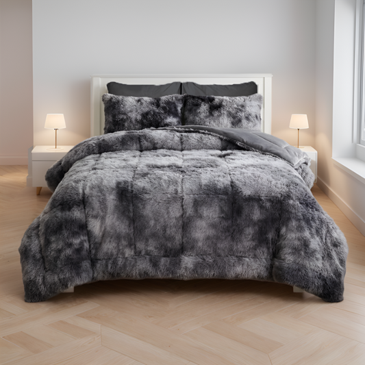 House of Velour 6-Piece Bed in a Bag-Grey