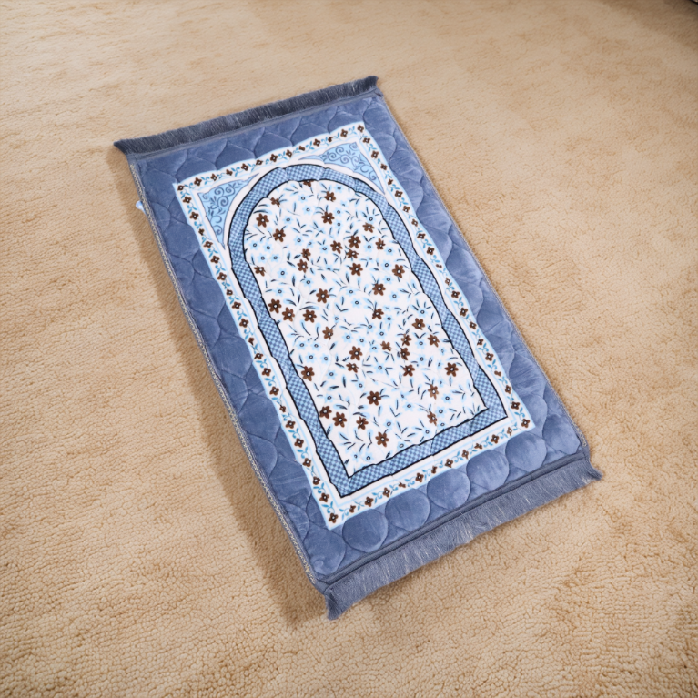 Kiswah Printed Prayer Mat-Smoke Gray