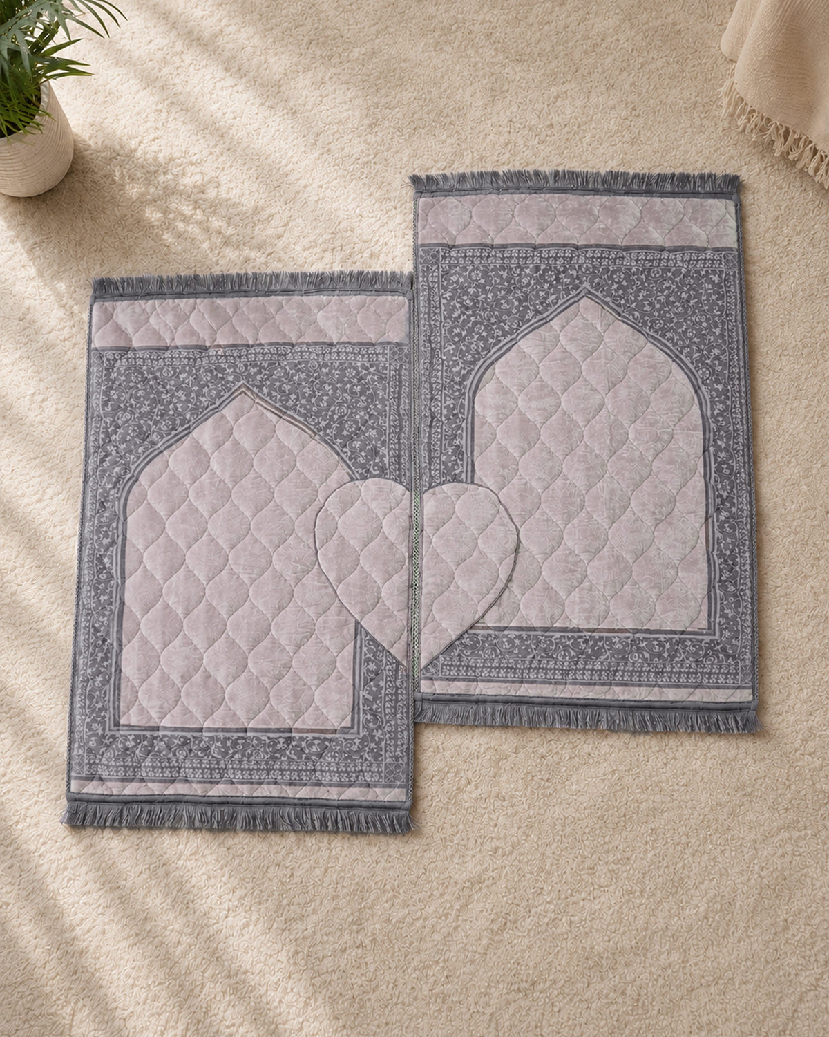 Arzoo Cloudy Bridal Bed Set 7 Pcs - Slate