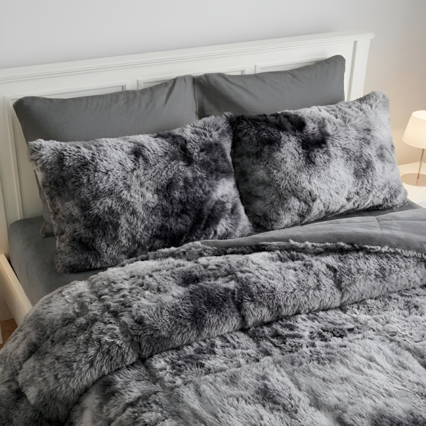 House of Velour 6-Piece Bed in a Bag-Grey
