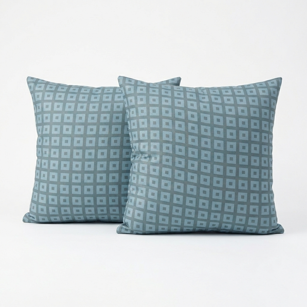 Printed Filled Cushions - Leaf Grid