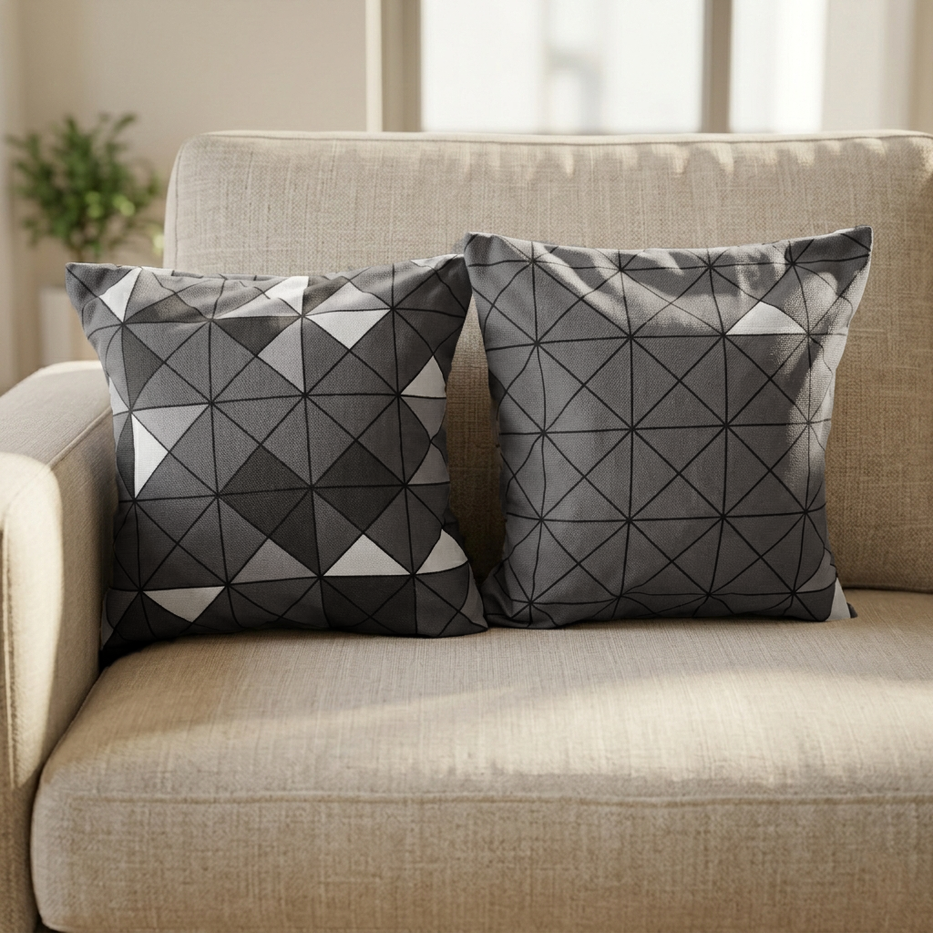 Printed Filled Cushions - Linear Luxe