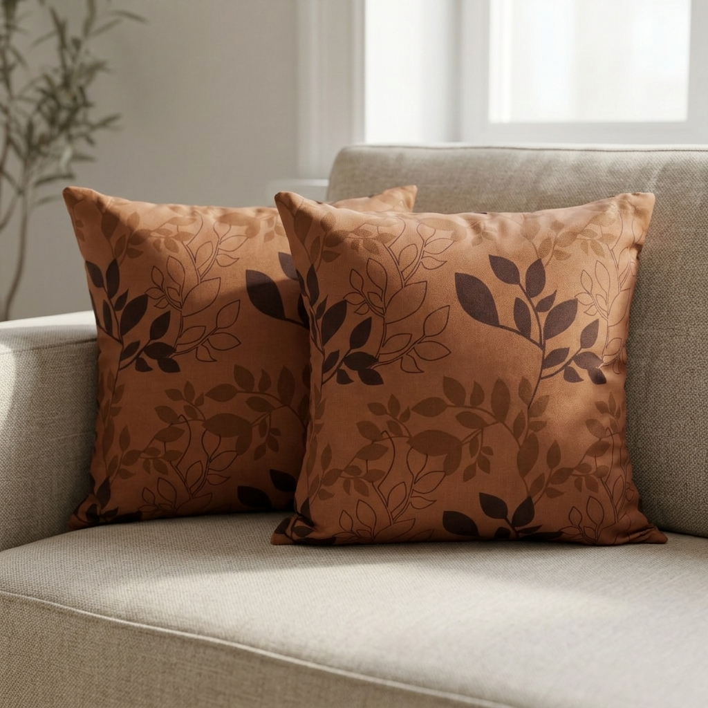 Printed Filled Cushions - Ochre