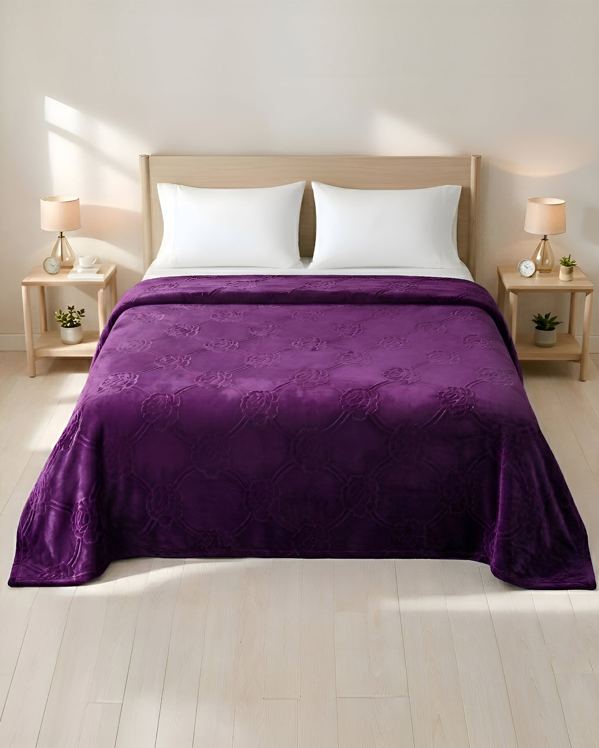 Mansion AC Flannel Blanket - Purple