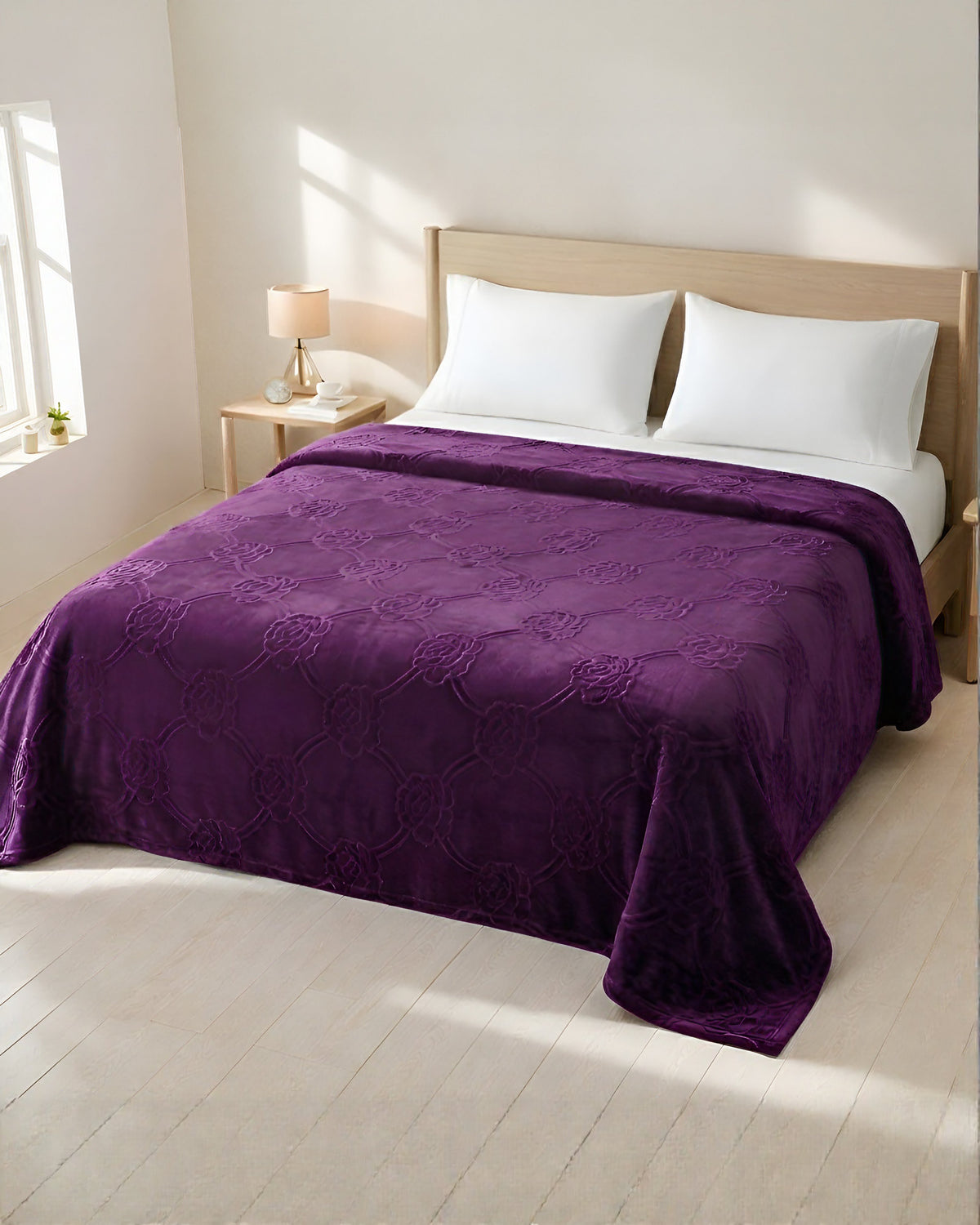 Mansion AC Flannel Blanket - Purple