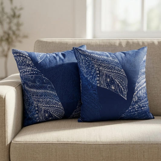 Printed Filled Cushions - Peacock