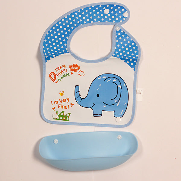 Baby Silicone Bibs - Mom's Hug- Blue