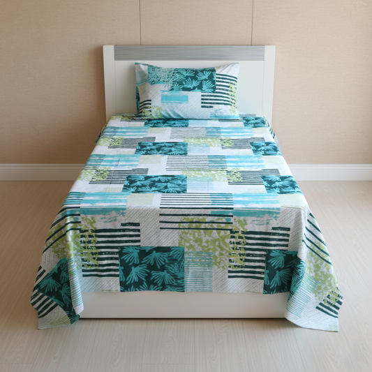 Fantasy Printed Single Bed Sheet - Waves