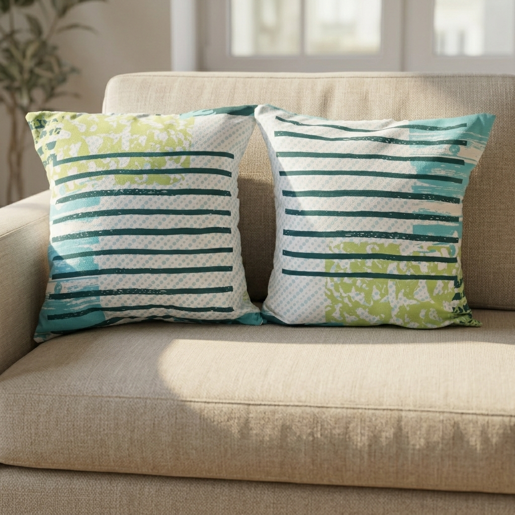Printed Filled Cushions - Wave